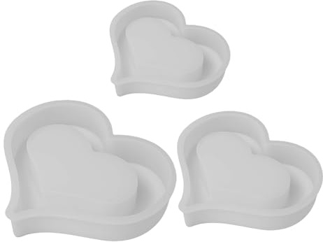 3 stampi in silicone a forma di cuore per resina colata sapone gesso ornamento San Valentino decorazione di nozze stampi