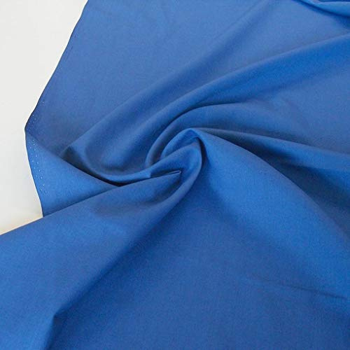 TOLKO Baumwollstoff Meterware | Feiner Weicher Batist für Kleid Rock Bluse | Als Vorhang Gardine Sonnenschutz | Stoffe zum Nähen Meterware Baumwolle Dekorieren 145cm Breit (Blau)