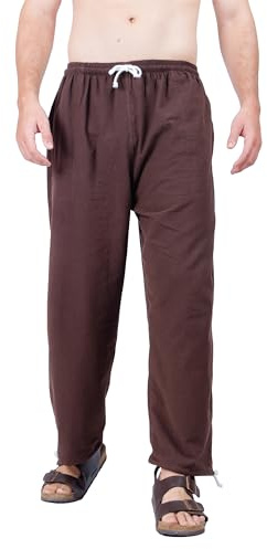 CandyHusky Baggy Sweatpants Men Cotton, Drawstring Lounge Pants, Relaxed Fit, Ideal for Comfort Brown XXL