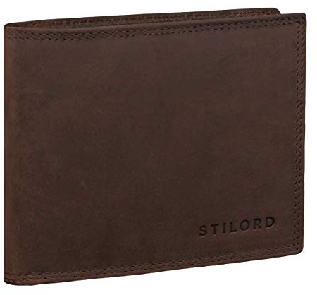 STILORD 'Antonio' Brieftasche Leder RFID und NFC Schutz Portemonnaie Herren Geldbörse Geldbeutel Portmonee Etui EC-Kartenfach Vintage Echtleder, Farbe:Ancona - braun
