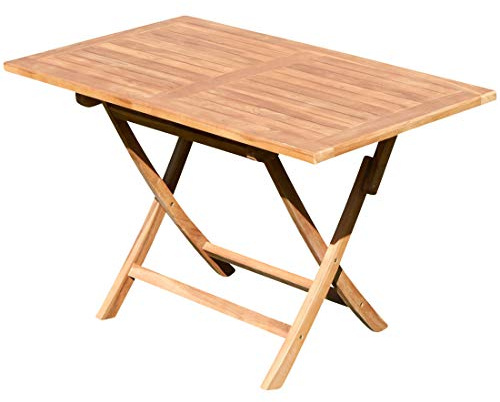 ALEOS. Teak Klapptisch Holztisch Gartentisch Garten Tisch 120x70cm JAV-Aves Holz echt Teakholz