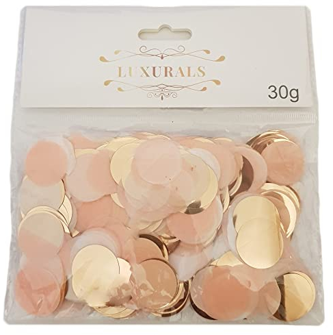 LUXURALS Großes Konfetti Roségold reicht für 5 Tische als Tischdeko, Glänzende Streudeko als Hochzeitskonfetti oder Geburtstagsdeko Konfetti Geburtstag