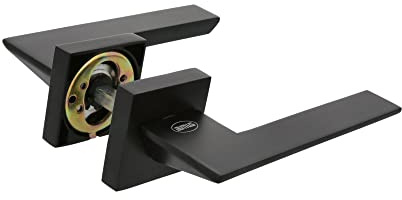 Amig - Juego de Manillas para Puertas - Mod. ZAHORA - 52 x 146 mm - Con Bocallave - Diseño Elegante y Sencillo - Manija de Agarre Ergonómico - Zamak Negro Mate