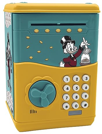 Lexibook, Disney Classics, Elektronisches Sparschwein Dagobert, Sound- und Lichteffekte, inklusive 9 Musiktitel, grün/gelb, JG150SC