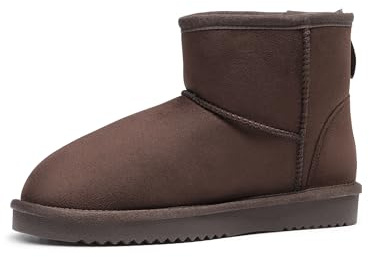 DREAM PAIRS FuzzyClassico Stivali Basso Stivali da Neve Invernali da Donna Stivali da Neve Classico Impermeabile Caldo con Antisdrucciolo Pelliccia Sintetica Stivali