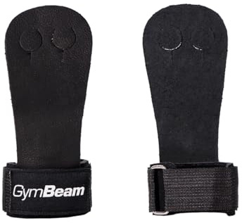 GymBeam Cinghie di Sollevamento Pesi, Fascette da Palestra in Pelle e Nylon Strong Grip, Straps Palestra con Occhielli e Chiusura in Velcro, Ausili da Allenamento per Proteggere le Mani da Calli