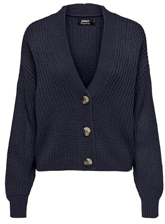 Only Onlcarol Nice L/S Cardigan KNT Noos Chaqueta de Punto para Mujer, Azul Oscuro, XL