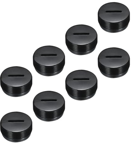 QUARKZMAN Tapa de Cubierta de Portaescobillas de Carbón para Motor Eléctrico Cubierta de Plástico Roscada Negra 20mm/0.79 Diámetro Exterior 9.5mm/0.37 Altura Paquete de 8