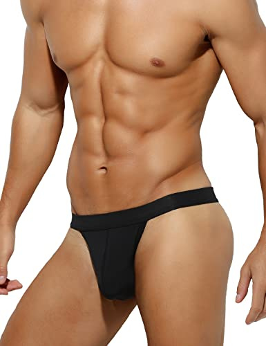 Casey Kevin Tanga Uomo Sexy Strings Perizoma Traspirante Slip Morbido Uomo Mutande Thongs,Nero,M