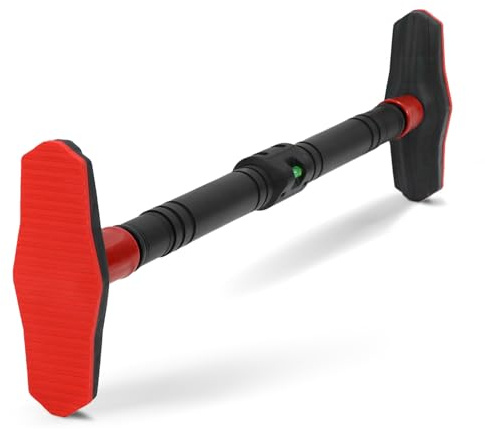 QWORK® Klimmzugstange Türrahmen, Klimmzugstange mit Wasserwaage, Klimmzugstange ohne Bohren, 71-105cm Klimmzugstange für Indoor Fitness
