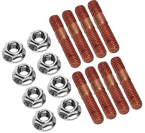8-teiliges Turbo-Stehbolzen-Set Mit Gewinde, Verteiler-Flanschmuttern aus Metalllegierung, Verteiler-Hardware-Set Für Automotoren