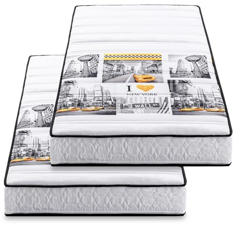 Blue Moon Lot de 2 Matelas New York 90x190 | 2 Couchages | 15 cm