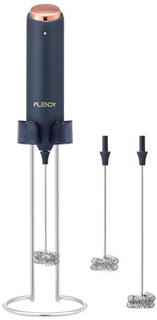 Flendy Rechargeable Milk Frother Handheld with Charging Stand