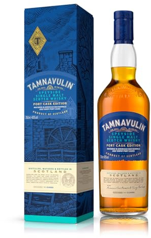 TAMNAVULIN - Port Cask - Single Malt Whisky - Origine : Ecosse/Speyside - Alcool : 40% - Notes de Poire & Caramel - 70cl