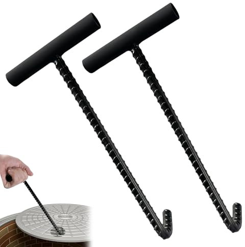 WEGREAT 2 pièces 30 cm Lève-couvercle d'égout : lève-couvercle de regard et crochet de levage lourd