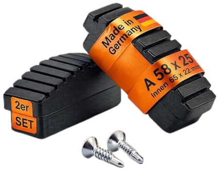 DRUCKSOLUTIONS Leiterfüße Ersatz 2er Set | Ersatzfüße Innenschuhe aus TPU für Sprossen- & Stufenleitern — Rutschfest, UV-Beständig, Bodenschonend | Leiter Füße Leiterfüsse | inkl. Befestigungsschraube
