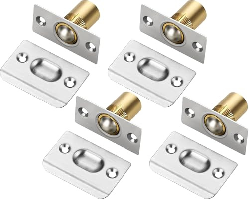 Litensh 4pcs Loquet à Bille de Porte, Réglable Fermeture à Bille Verrou de Boule de Porte en Acier Inoxydable Loqueteau à Bille Fermoir Loquet Bille Roller Ball Meubles Loquet de Porte argent