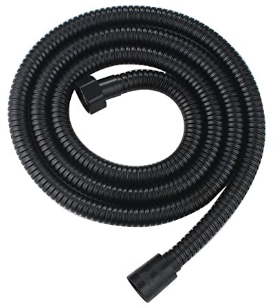 ERVDKXCOI Flexibler Duschschlauch aus Edelstahl, Brauseschlauch, 1 m, Edelstahl-Duschschlauch, schwarz, 1 m, knickfest(Black,1M)