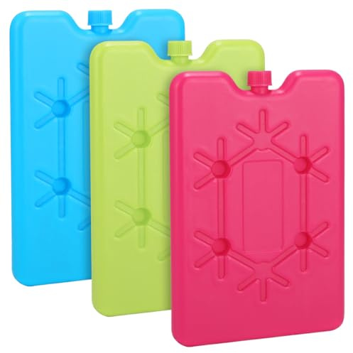 Pain de Glace pour Sac Isotherme, 3 Bloc Glace pour Glaciere, 200ml Bloc Glace pour Sac Isotherme Petite, Réutilisables et Extra Plat, pour Voyage, Camping, Randonée, Garder Nourriture Fraîch