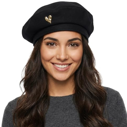 HIQIU Stilvolle Baskenmütze Damen Koreanische Baumwolle Barett Cap Malermütze Klassishe Künstler Beret Hut für Frühling Herbst