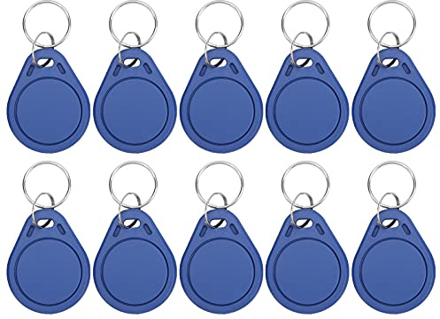 10-Pack 125 kHz RFID Schlüsselanhänger ID Card, Wiederbeschreibbarer Schlüsselanhänger-Rohling-Chip, Undurchlässige ABS Beschreibbarer RFID-ID-Karten für Zutrittskontrolle, 0,8-3,9 Zoll Range