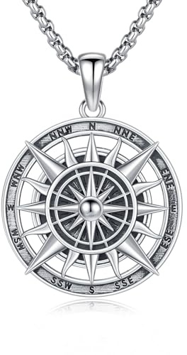 XIXLES kompass kedja män 925 sterlingsilver kompass halsband examen smycken för kvinnor