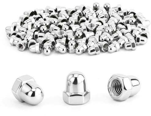 100pcs Tuercas De Sombrerería M5 De Acero Inoxidable,tuercas De Sombrero,tapas Protectoras Para Tornillos,varillas Roscadas Y Pernos Roscados