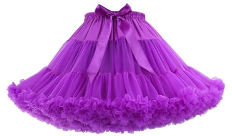Falda de tul para mujer, falda de tutú para mujer, enagua de los años 50, falda corta, falda corta, ballet, falda rockabilly, danza del vientre, pañuelo en la cadera, festivo, carnaval, Color morado