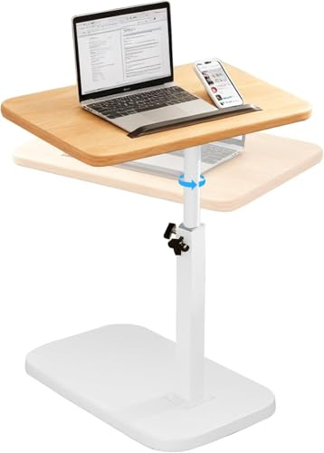 Bcuuozeeing Beistelltisch C Form Höhenverstellbar von 45-80 cm, 360° Drehbarer Beistelltisch, Kleiner Sofatisch Laptop Kaffeetisch C Form Wohnzimmer Nachttisch Gestell aus Metall