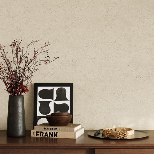 VaryPaper Tapete Betonoptik Beige Klebefolie Betonoptik 40cmx200cm Dekofolie Möbelfolie Wandtapete Industrial Badezimmer Wohnzimmer Kamin Küchenarbeitsplatte Folieren Klebefolie Tisch Schrankfolie