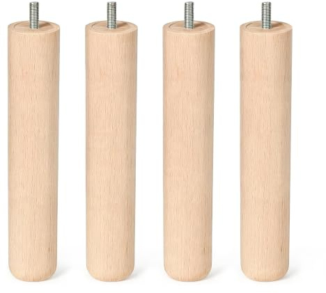 Kukicu Pieds de Lit et Sommier - Bois de Hêtre,25cm, Vis M10