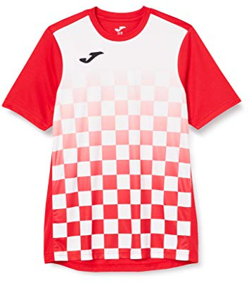 Joma herr Flagga M/C T-shirt med utrustning, Röd Vit, 4XS-3XS