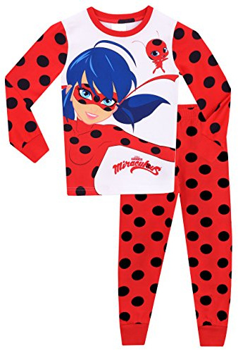 Miraculous Pyjama | Tätsittande Pyjamas för Flickor | Nyckelpigor Pyjamas för Barn 128