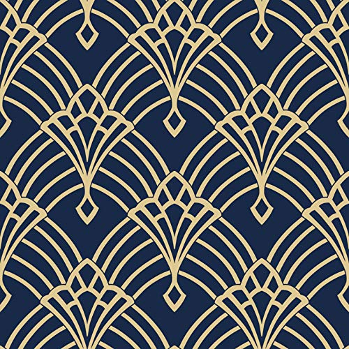 Waldorf Deco Tapete Navy/Gold World of Wallpaper 274447