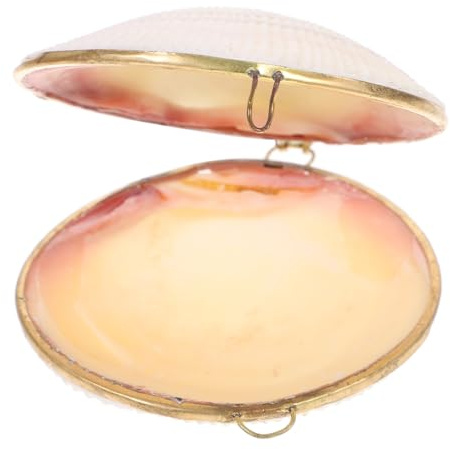 IMIKEYA Muschel Schmuckschatulle, Klein Schmuckkästchen Damen Mädchen Schmuckschatulle Schmuck Geschenkbox, 7x7x4 cm