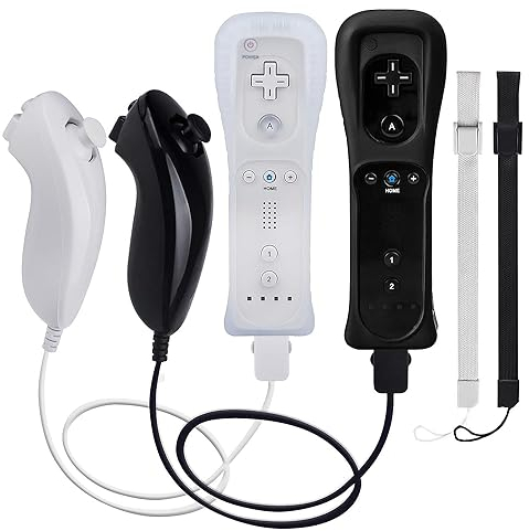 TechKen Wii Remote Mando sin Motion Plus, Wii Controller Remote con Nunchuk Wii Replacement Controller para Wii