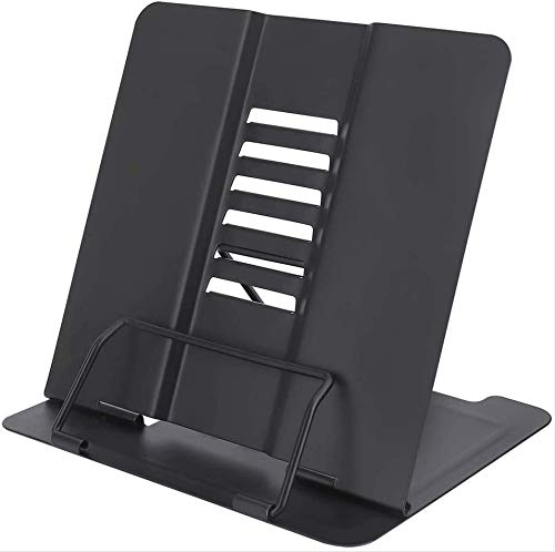 Support de Lecture，Porte-Livre Chevalet en Métal Multifonction,Portable réglable Support Livre en métal, pour Livres/Téléphone Portable Porte-Copie Chevalet Pupitre Stand, Noir