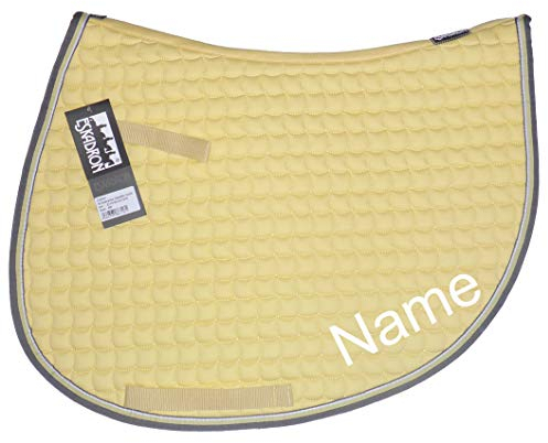 Eskadron Banana Cotton Spring-Schabracke mit individuellem Namen Bestickt, Schriftart:Heidelberg, Garnfarbe Maderia:Orchid 1831