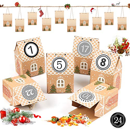 Adventskalender zum Befüllen, 24 Adventskalender Häuser, Adventskalenders Selber Basteln Boxen, DIY Adventskalenders zum Befüllen Häuser für Weihnachtlichen 2025 zum Basteln