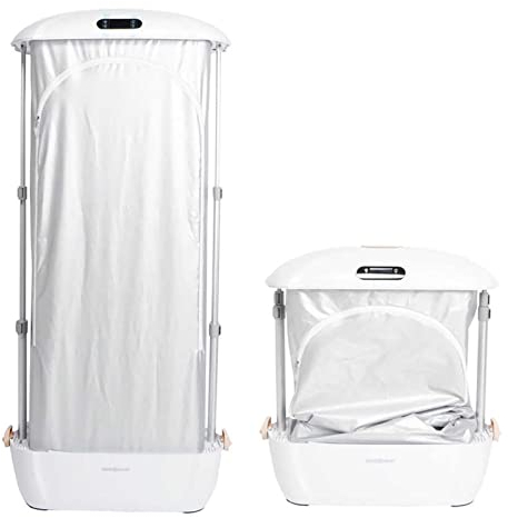 FXNFXLA Electric Clothes Dryer, Collapsible Portable Iron Steam Clothes Dryer Household, Full Automatic Steam Wrinkle Removal Machine with LED Wireless Remote Control