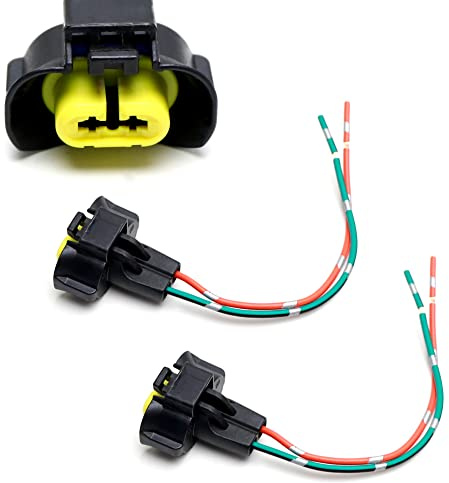 iJDMTOY Pair OE-Spec 2-Pin H11/H8 Female End, Fog Light Connector Plugs with Lead Pigtails, Compatible with Nissan/Infiniti Lighting Replacements