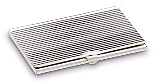 SILBERKANNE Visitenkartenetui Hamburg 9,5x5,5x0,5 cm Premium Silber Plated edel versilbert in Top Verarbeitung. Fertig zum verschenken mit schicker Geschenkverpackung