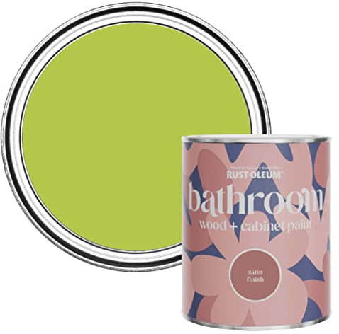 Rust-Oleum Green Moisture Resistant Bathroom Wood and Cabinet Paint in Satin Finish - Key Lime 750ml