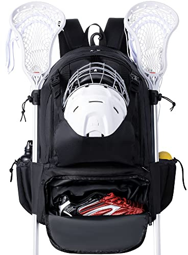 GoHimal Lacrosse Bag Extra Large Lacrosse Backpack with Tow Stick Holder
