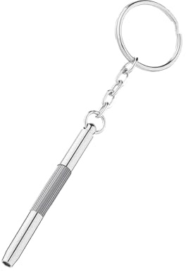 Pagezol 3-in-1 Mini Glasses Screwdriver, Multifunction Eyeglass Repair Tool, Keychain Screwdriver (Silver)