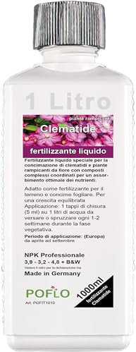 POFLO Clematis fertilizzante piante rampicanti fertilizzante liquido HIGHTECH NPK fertilizzante completo - fertilizza le piante (1000ml)