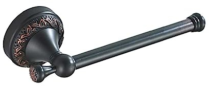 Retro Toilettenrollenhalter aus Messing in Schwarz, Wandmontiert