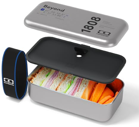 monbento - Lunch Box in acciaio inox MB Sense Beyond - Scatola alimentare in acciaio inox con coperchio ermetico - Bento Inox Compatibile con forno e microonde - Ideale per, 70324115