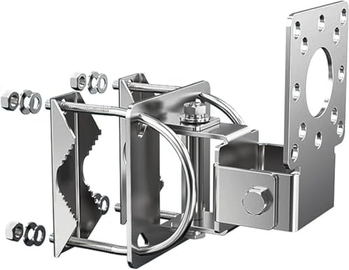 WiTi Antirust Montageadapter für Wand- und Pfosteninstallation, verstellbarer Halter für Antennen, Satellitenschüsseln, drahtlose Brücken und Starlink, 2 Bolzen im Lieferumfang enthalten