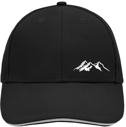 Huuraa Cappy Mütze Berg Silhouette Mountain Geschenk Black/Light Grey Berg Silhouette Präsent